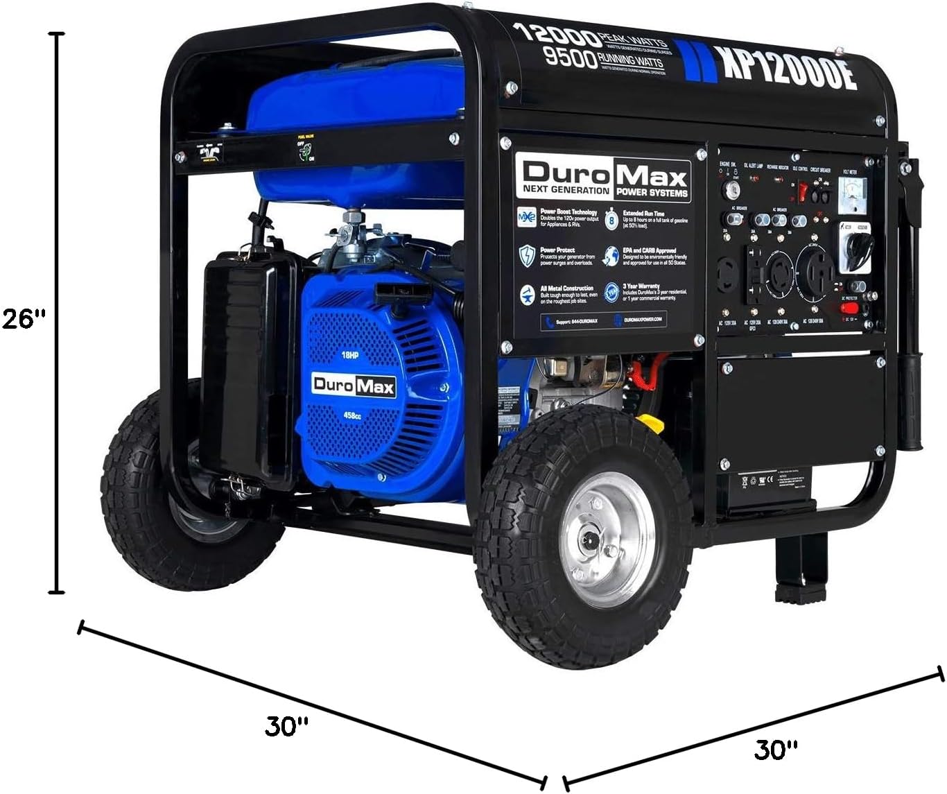 duromax xp13000eh 13,000 watt dual fuel portable generator – gas & propane, electric start duromax xp13000eh 13,000 watt dual fuel portable generator – gas & propane, electric start