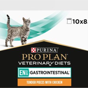 pro plan veterinary diets en gastrointestinal chicken wet cat food 10x85g (pack of 4)