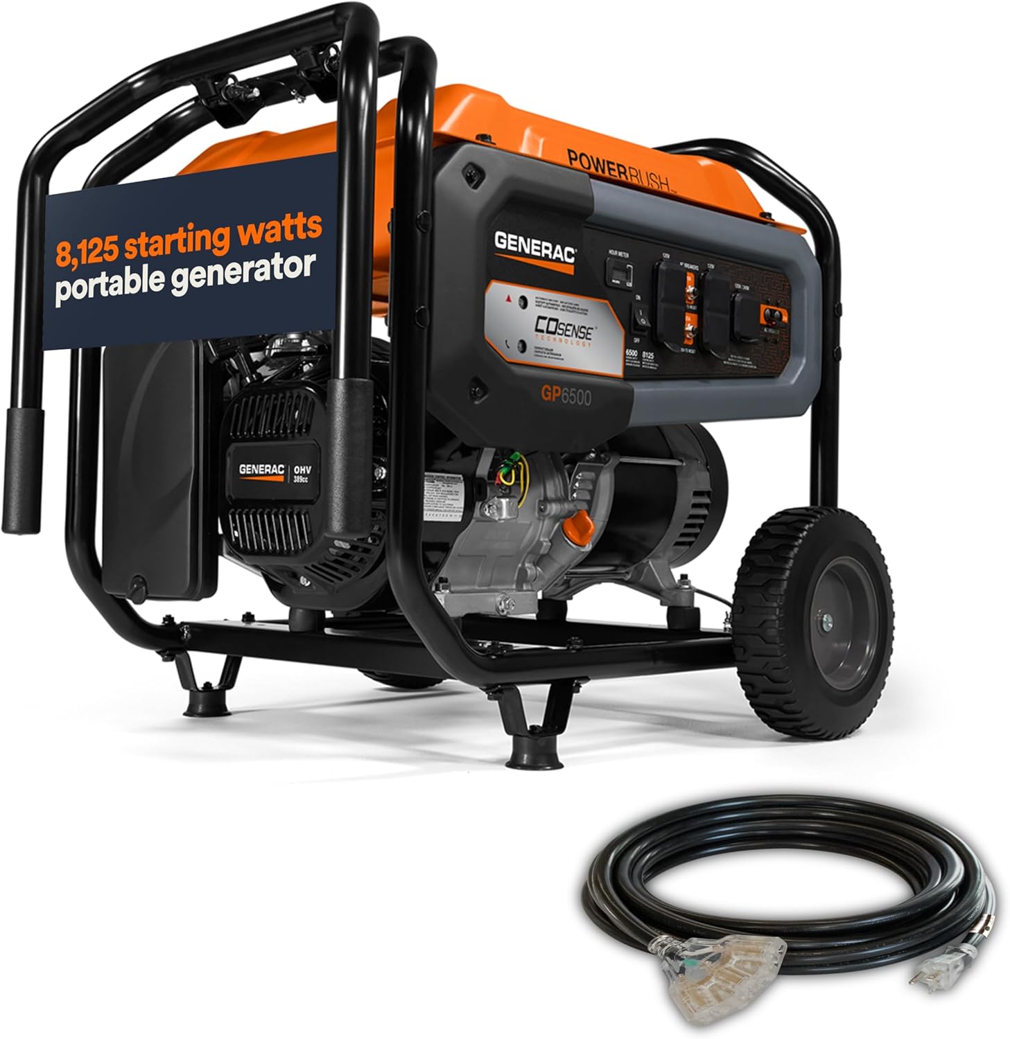 generac 8,125 starting watt portable gas generator – includes extension cord 71bPhM8iiyL._AC_SL1500
