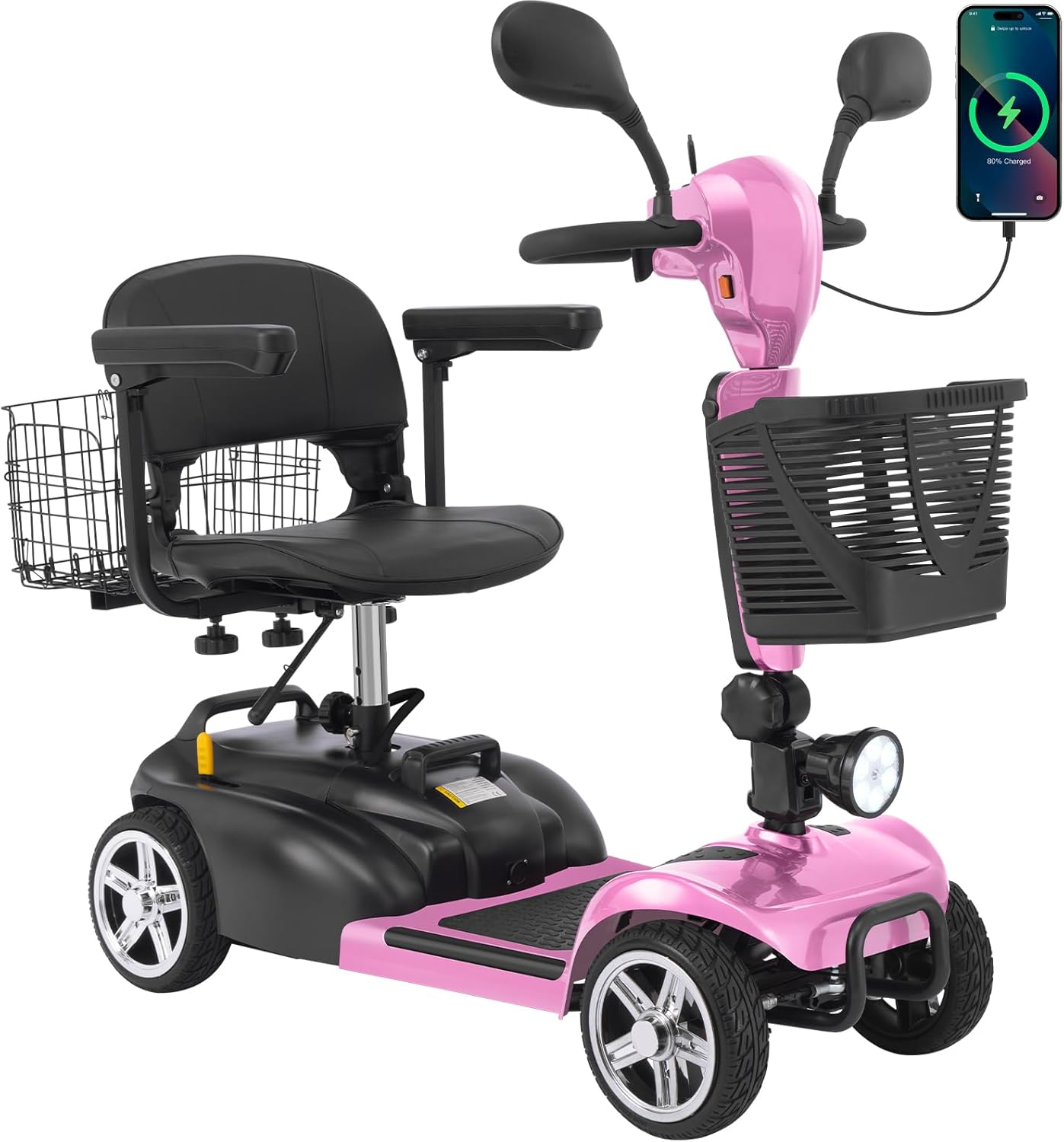 4 wheel mobility scooter for adults & seniors, 15–30 mile range, 350w, removable battery, compact 4 wheel mobility scooter for adults & seniors, 15–30 mile range, 350w, removable battery, compact