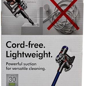 dyson – v7 fluffy hardwood cord free stick vacuum – iron/blue
