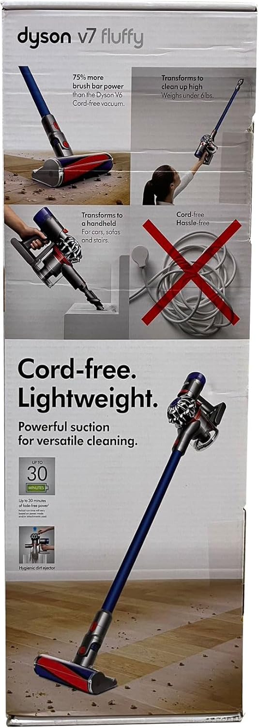 dyson – v7 fluffy hardwood cord free stick vacuum – iron/blue dyson – v7 fluffy hardwood cord free stick vacuum – iron/blue