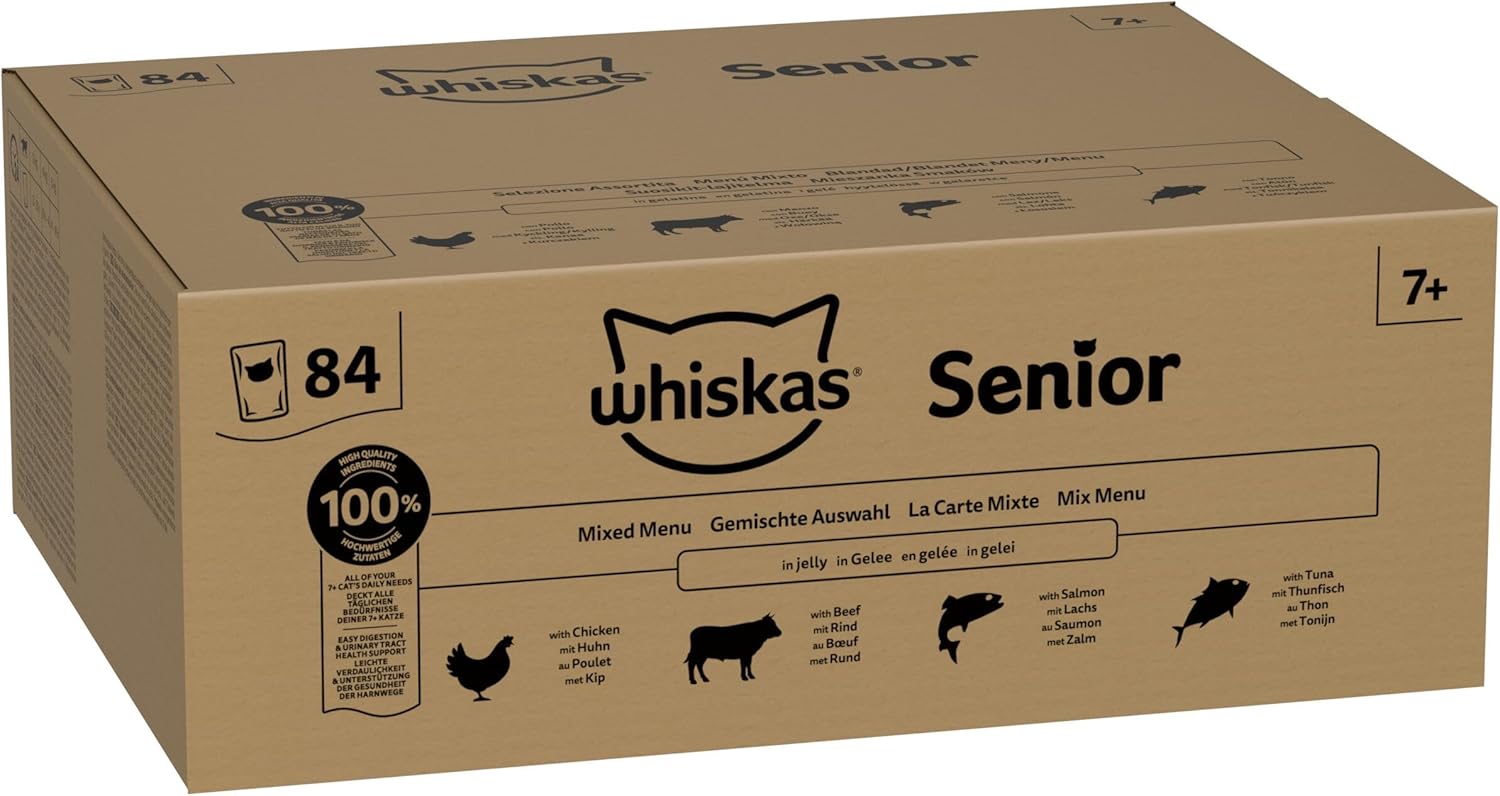 whiskas adult wet cat food in jelly 84x85g mixed menu whiskas adult wet cat food in jelly 84x85g mixed menu