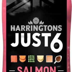 harringtons just 6 complete grain free dry adult dog food salmon 12kg with added fresh baked bites