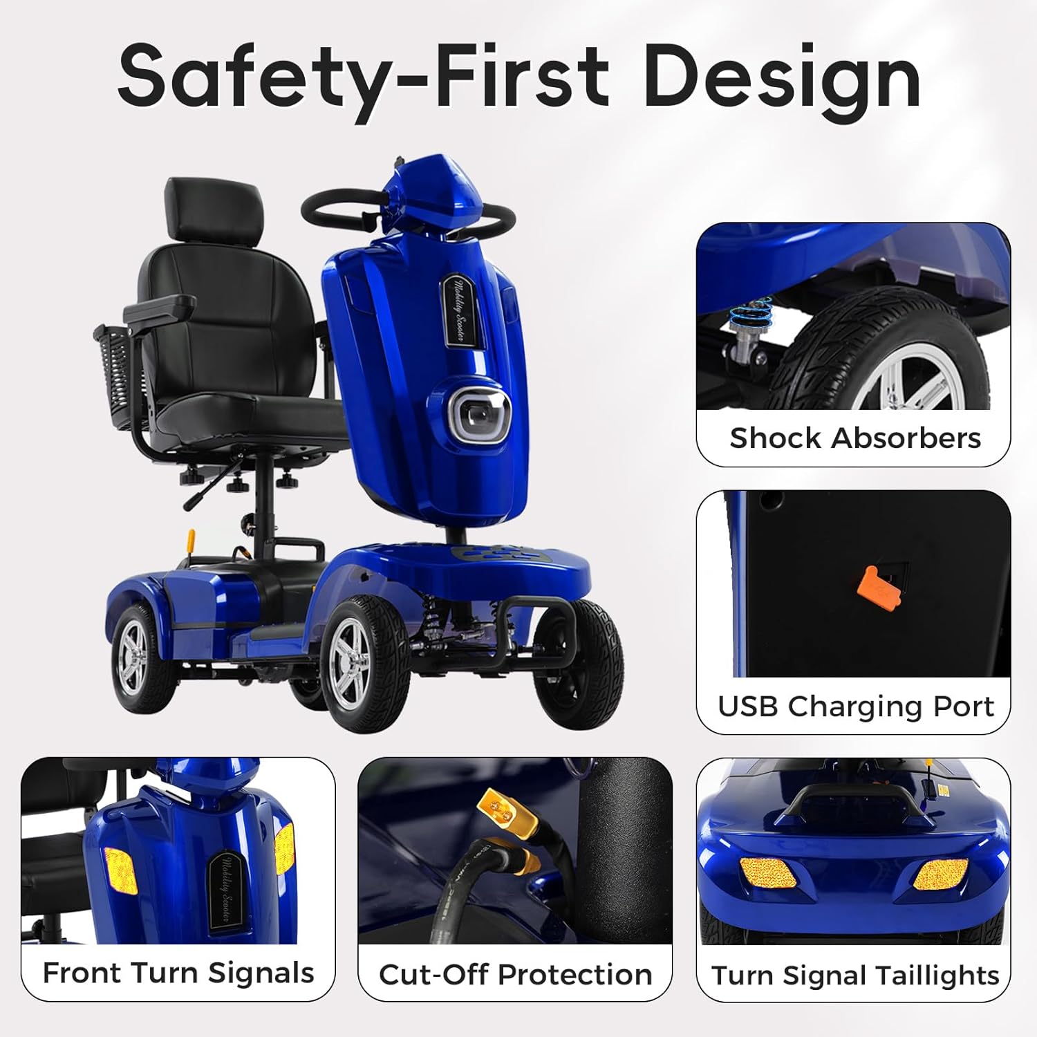 heavy duty electric mobility scooter for adults & seniors, 16–32 mile range, 500–1000w, off road heavy duty electric mobility scooter for adults & seniors, 16–32 mile range, 500–1000w, off road