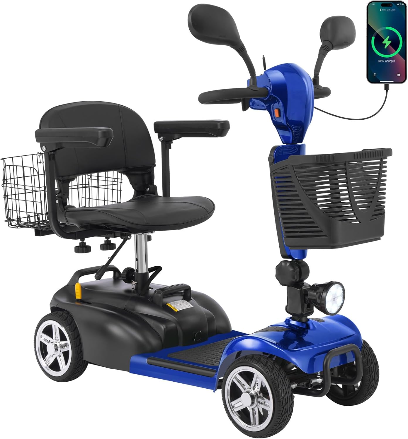 4 wheel mobility scooter for adults & seniors, 15–30 mile range, 350w, removable battery, compact 4 wheel mobility scooter for adults & seniors, 15–30 mile range, 350w, removable battery, compact