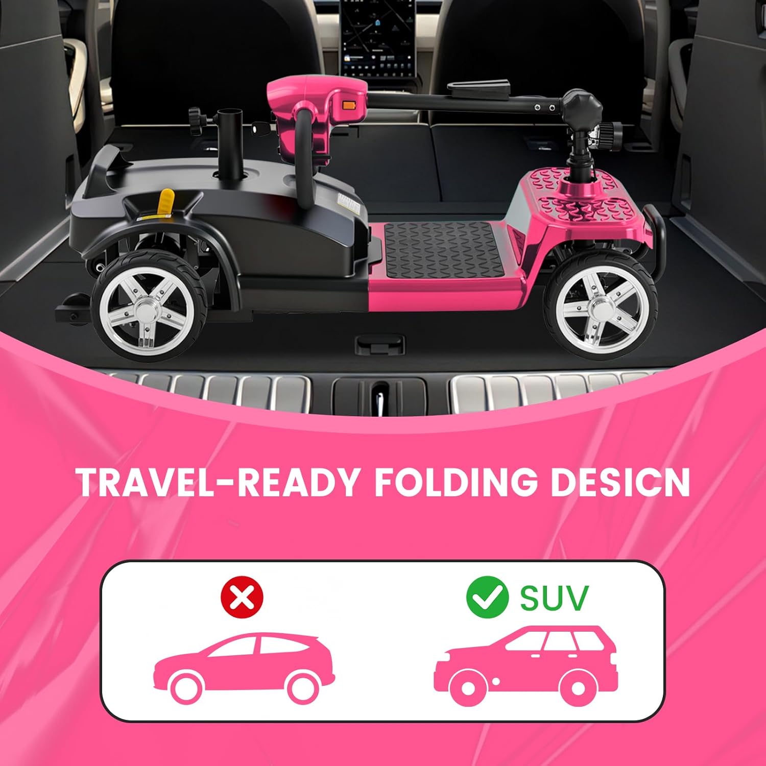 4 wheel mobility scooter for adults & seniors, 15–30 mile range, 350w, removable battery, compact 4 wheel mobility scooter for adults & seniors, 15–30 mile range, 350w, removable battery, compact