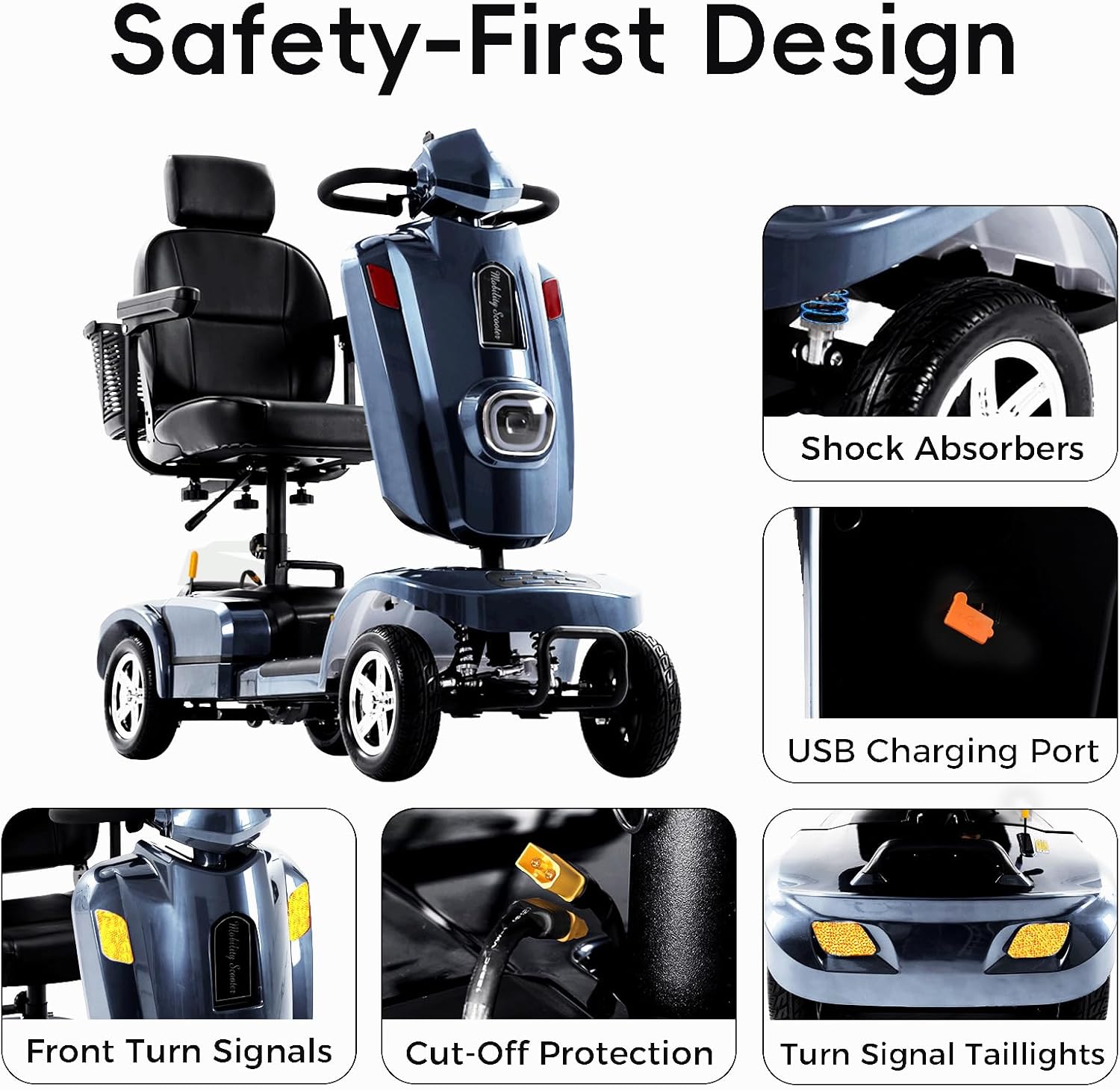 heavy duty electric mobility scooter for adults & seniors, 16–32 mile range, 500–1000w, off road heavy duty electric mobility scooter for adults & seniors, 16–32 mile range, 500–1000w, off road