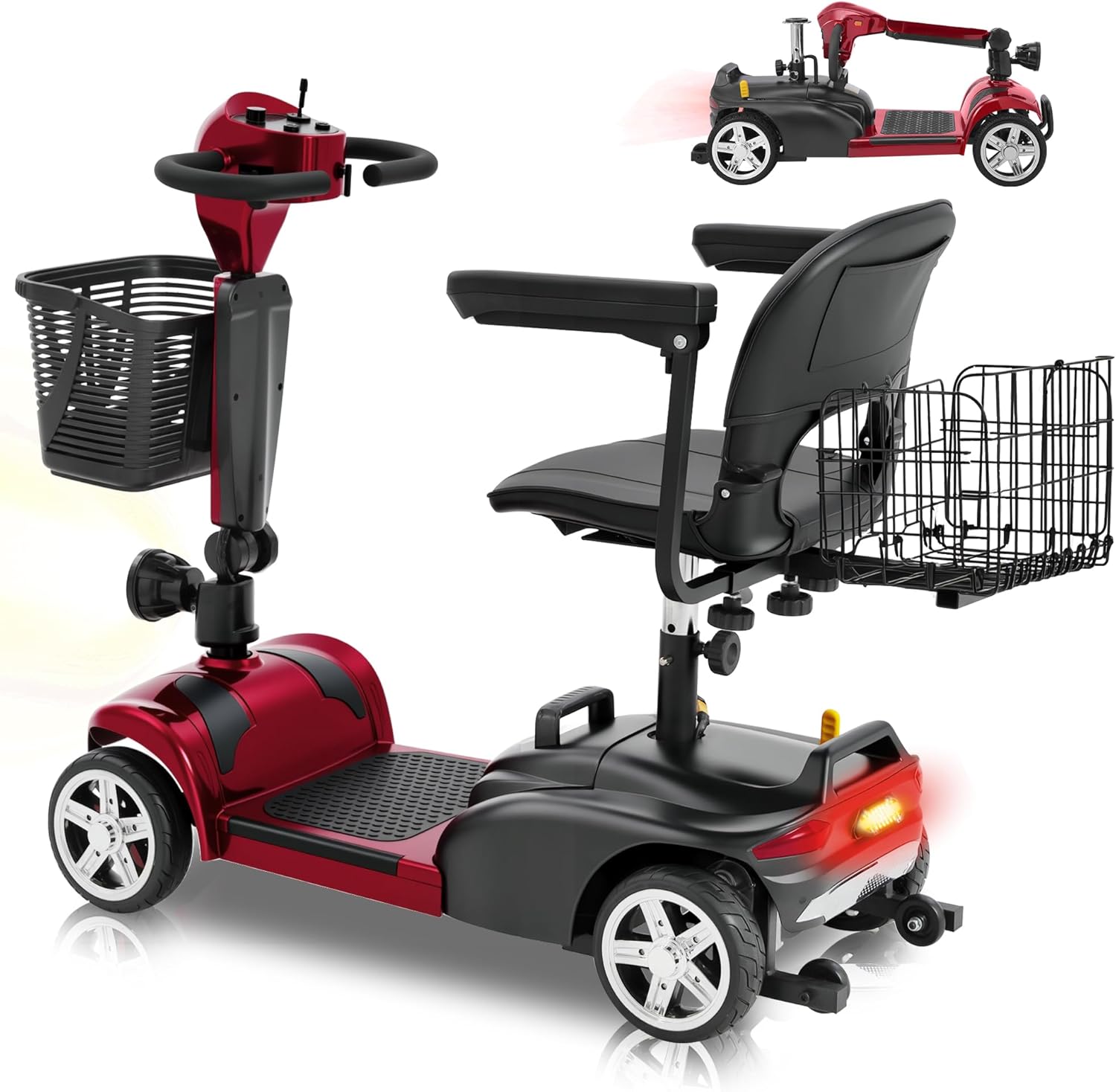 4 wheel mobility scooter for adults & seniors, 15–30 mile range, 350w, removable battery, compact 71mB9UU6nvL._AC_SL1500