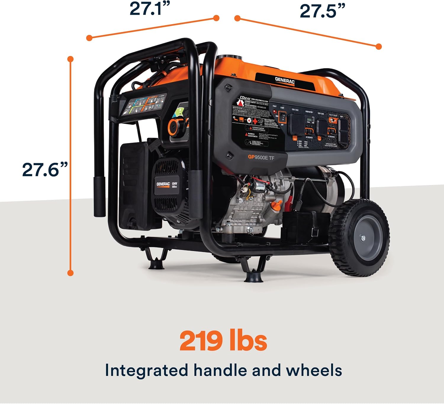 generac 8,125 starting watt portable gas generator – includes extension cord generac 8,125 starting watt portable gas generator – includes extension cord