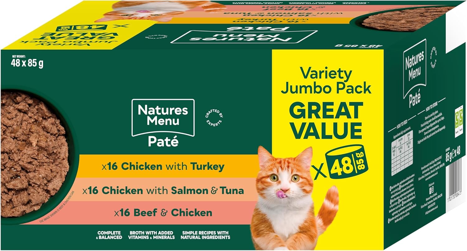 natures menu wet food for adult cats multipack paté 12 x 85g natures menu wet food for adult cats multipack paté 12 x 85g