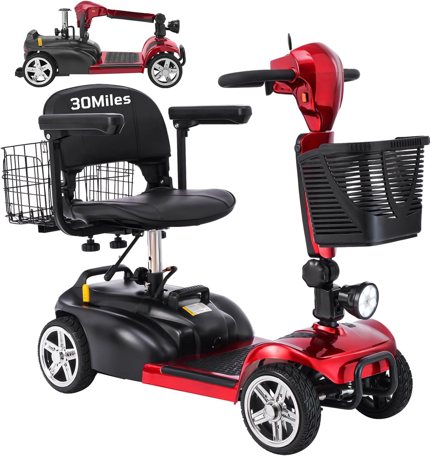 4 wheel mobility scooter for adults & seniors, 15–30 mile range, 350w, removable battery, compact 4 wheel mobility scooter for adults & seniors, 15–30 mile range, 350w, removable battery, compact