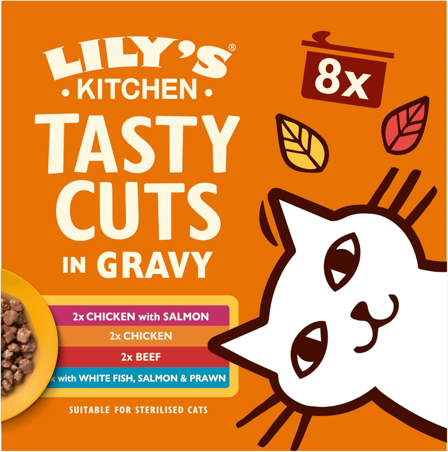 lily’s kitchen tasty cuts in gravy complete nutrition, cat wet food multipack (48x85g) tins for adult cats, with freshly prepared meat & offal, grain free recipe, suitable for sterilised cats lily’s kitchen tasty cuts in gravy complete nutrition, cat wet food multipack (48x85g) tins for adult cats, with freshly prepared meat & offal, grain free recipe, suitable for sterilised cats