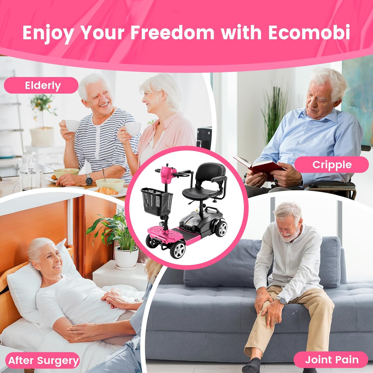 4 wheel mobility scooter for adults & seniors, 15–30 mile range, 350w, removable battery, compact 4 wheel mobility scooter for adults & seniors, 15–30 mile range, 350w, removable battery, compact