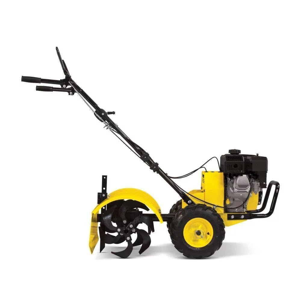 champion power equipment 19 inch counter rotating rear tine tiller with self propelled agricultural tires
