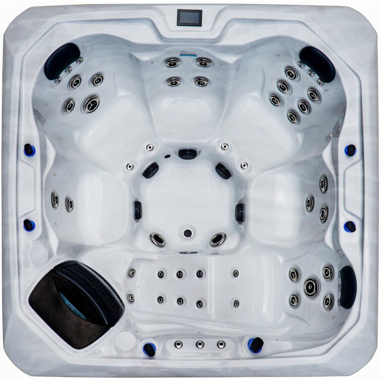 76 – jet acrylic square hot tub with ozonator