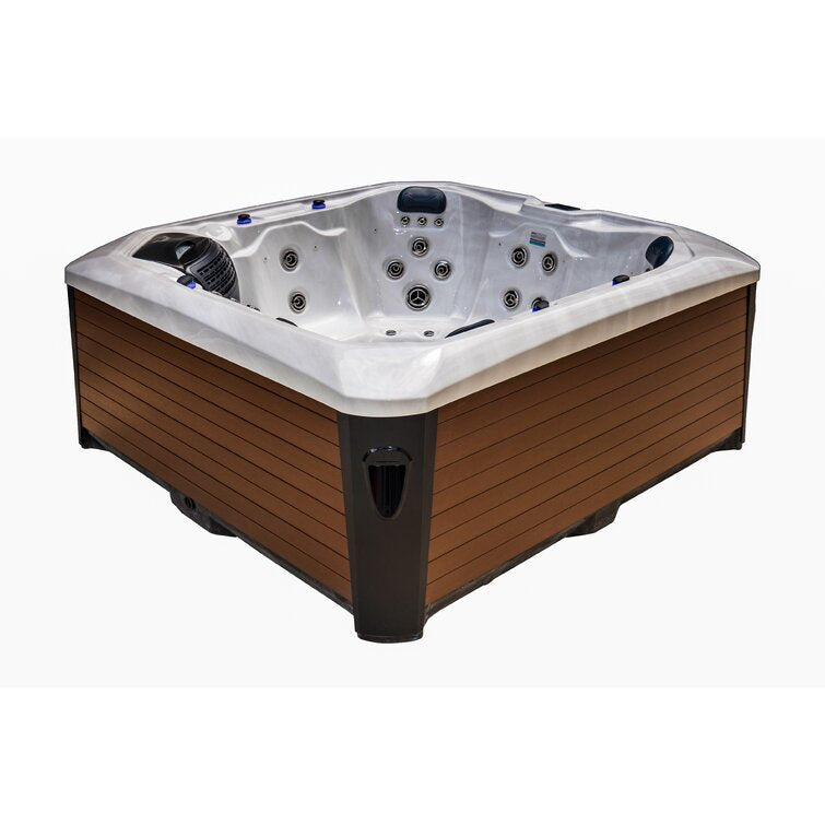 76 – jet acrylic square hot tub with ozonator