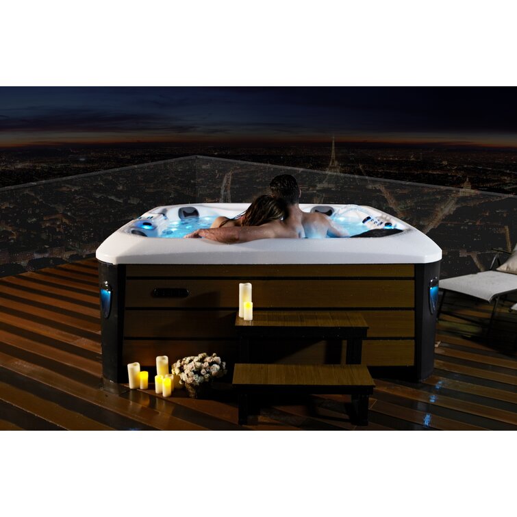 76 – jet acrylic square hot tub with ozonator