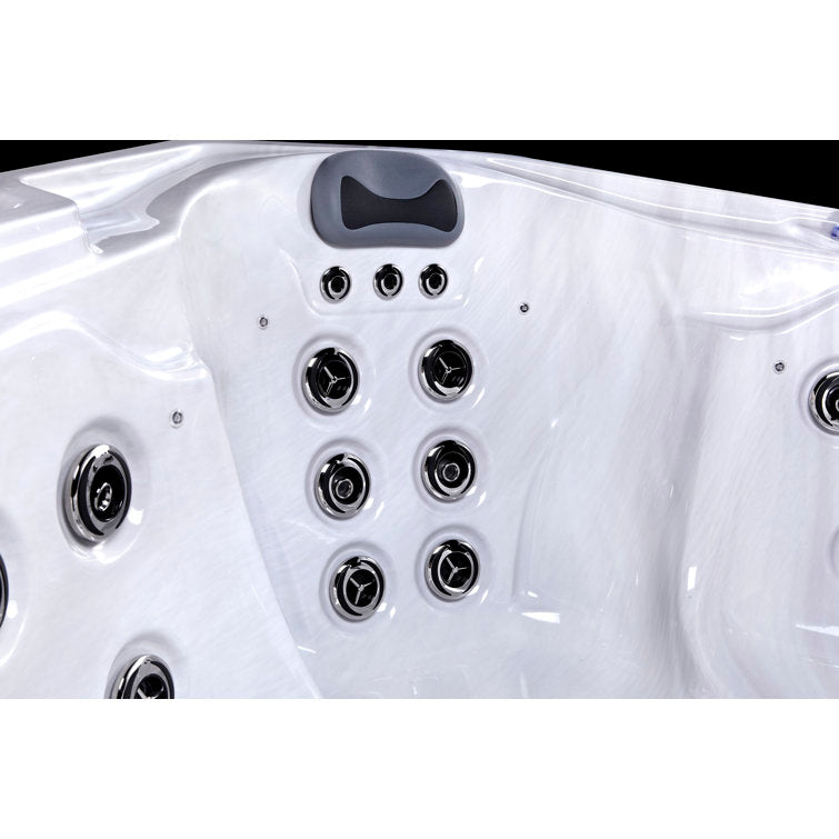 76 – jet acrylic square hot tub with ozonator