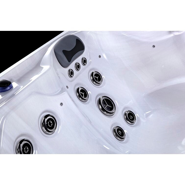 76 – jet acrylic square hot tub with ozonator