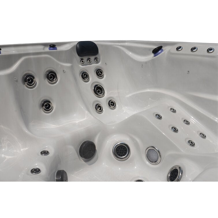 76 – jet acrylic square hot tub with ozonator