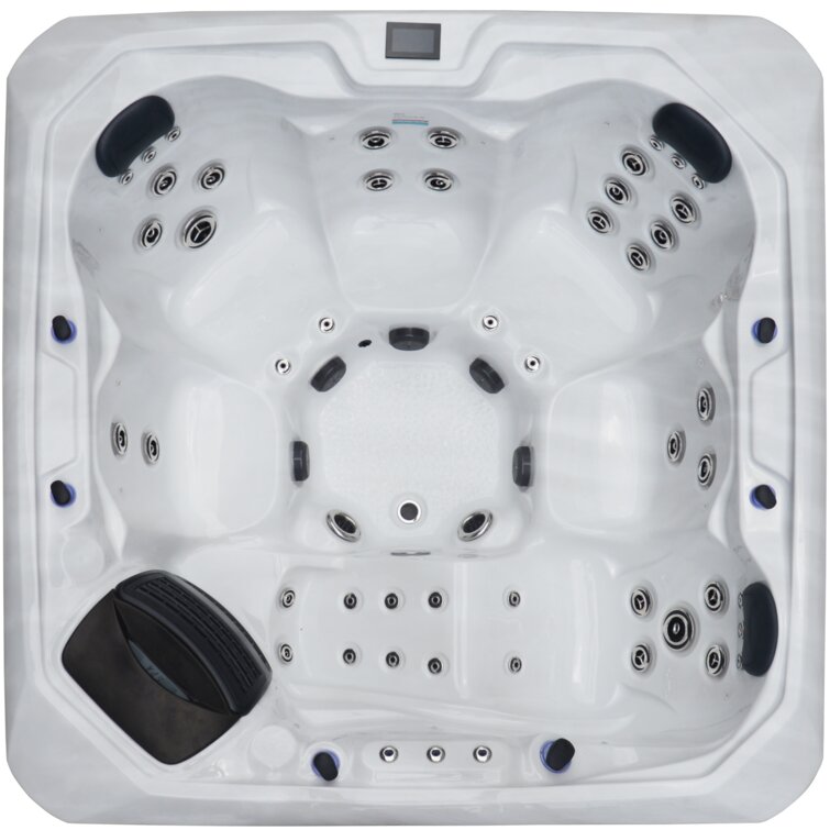 76 – jet acrylic square hot tub with ozonator