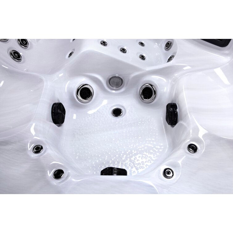 76 – jet acrylic square hot tub with ozonator