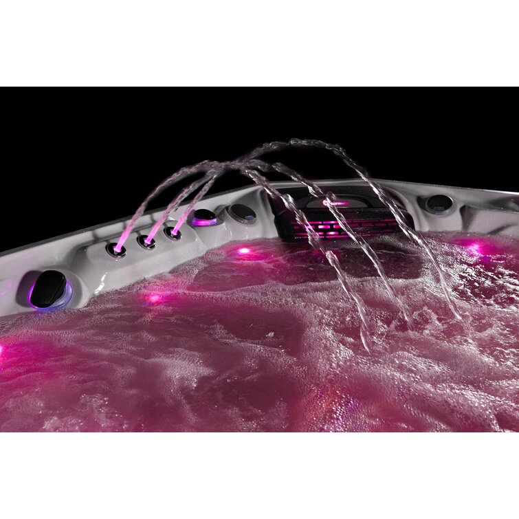 76 – jet acrylic square hot tub with ozonator