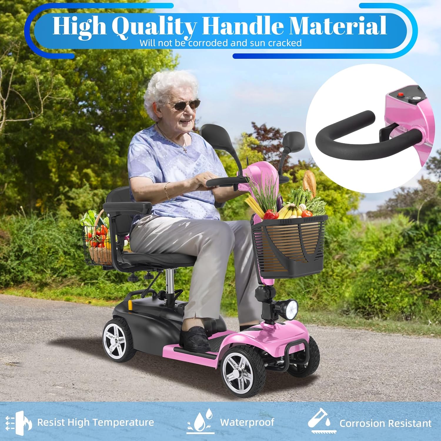 4 wheel mobility scooter for adults & seniors, 15–30 mile range, 350w, removable battery, compact 4 wheel mobility scooter for adults & seniors, 15–30 mile range, 350w, removable battery, compact
