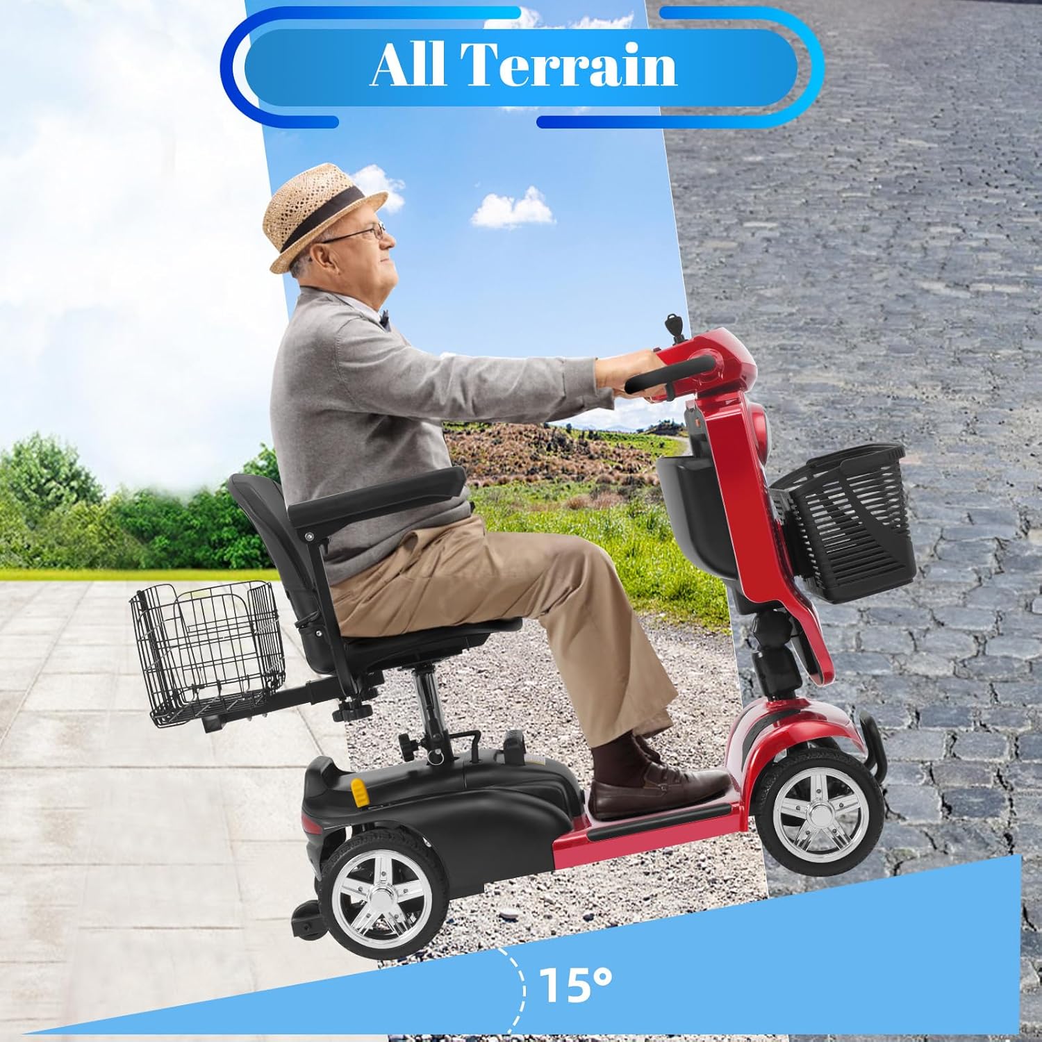 4 wheel mobility scooter for adults & seniors, 15–30 mile range, 350w, removable battery, compact 4 wheel mobility scooter for adults & seniors, 15–30 mile range, 350w, removable battery, compact