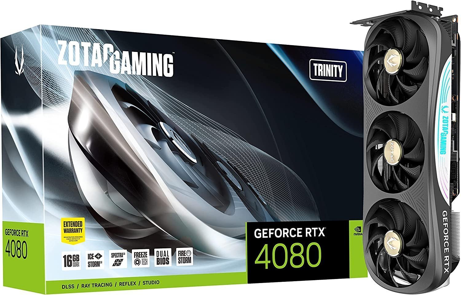 zotac gaming geforce rtx 4080 16gb trinity gddr6x 256 bit 22.4 gbps pcie 4.0 graphics card, icestorm 2.0 advanced cooling, spectra 2.0 rgb lighting, zt d40810d 10p zotac gaming geforce rtx 4080 16gb trinity gddr6x 256 bit 22.4 gbps pcie 4.0 graphics card, icestorm 2.0 advanced cooling, spectra 2.0 rgb lighting, zt d40810d 10p