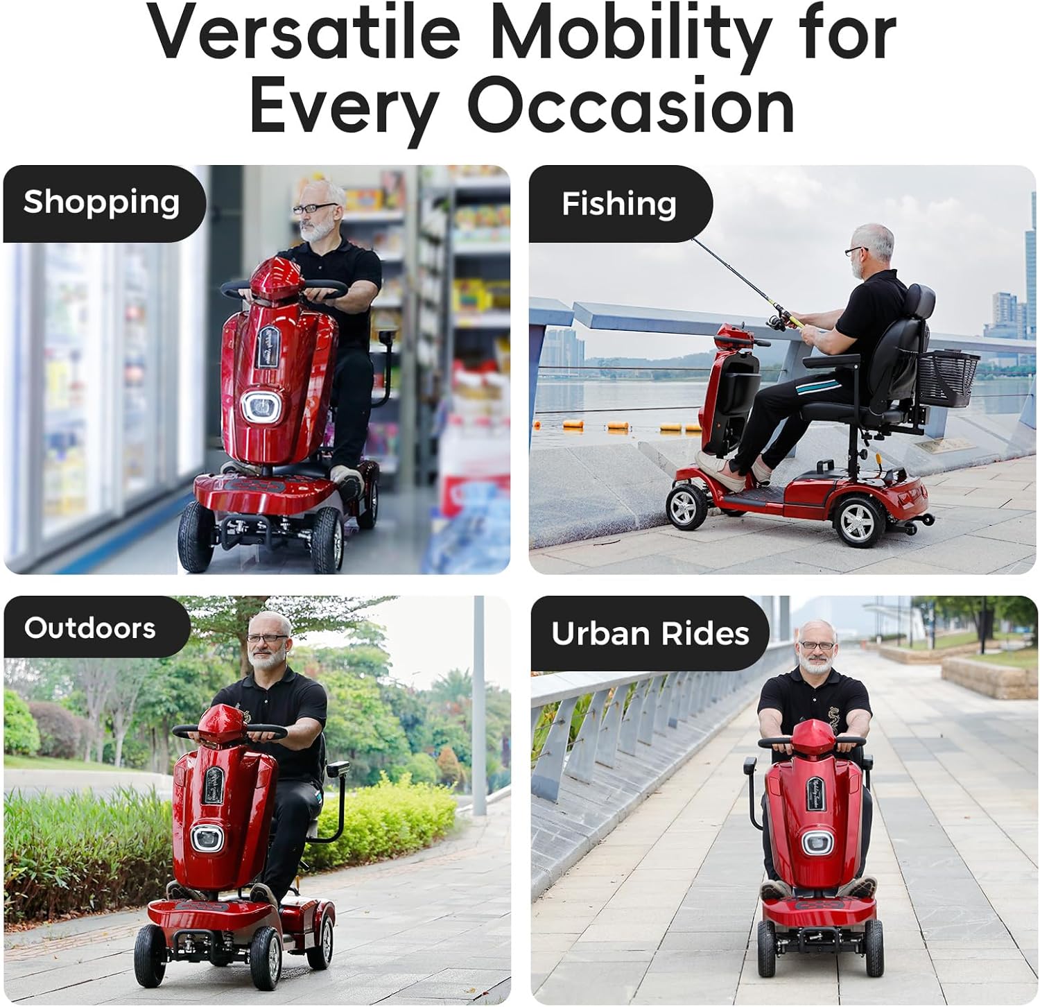 heavy duty electric mobility scooter for adults & seniors, 16–32 mile range, 500–1000w, off road heavy duty electric mobility scooter for adults & seniors, 16–32 mile range, 500–1000w, off road