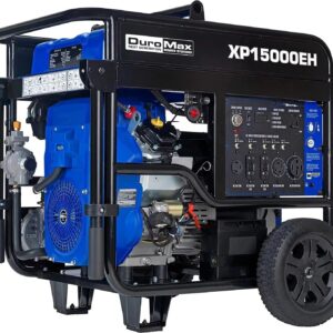 duromax xp15000e 15000 watt 713cc v twin gas powered electric start portable generator