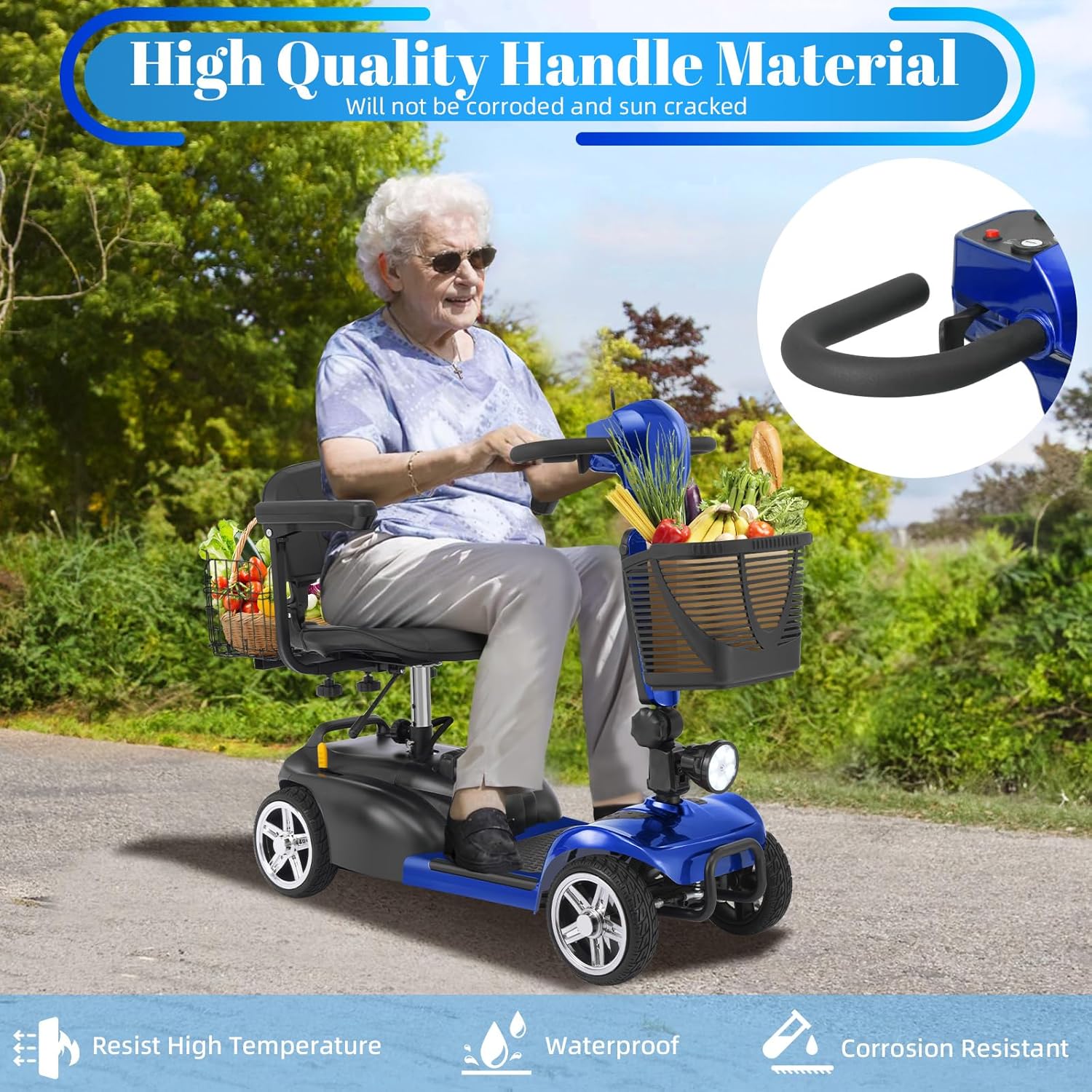 4 wheel mobility scooter for adults & seniors, 15–30 mile range, 350w, removable battery, compact 4 wheel mobility scooter for adults & seniors, 15–30 mile range, 350w, removable battery, compact