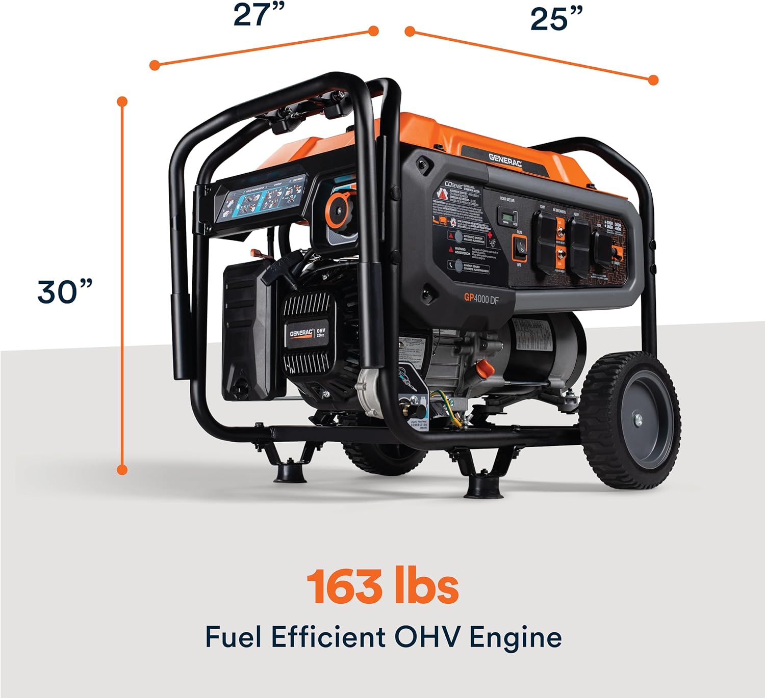 generac 8,125 starting watt portable gas generator – includes extension cord generac 8,125 starting watt portable gas generator – includes extension cord