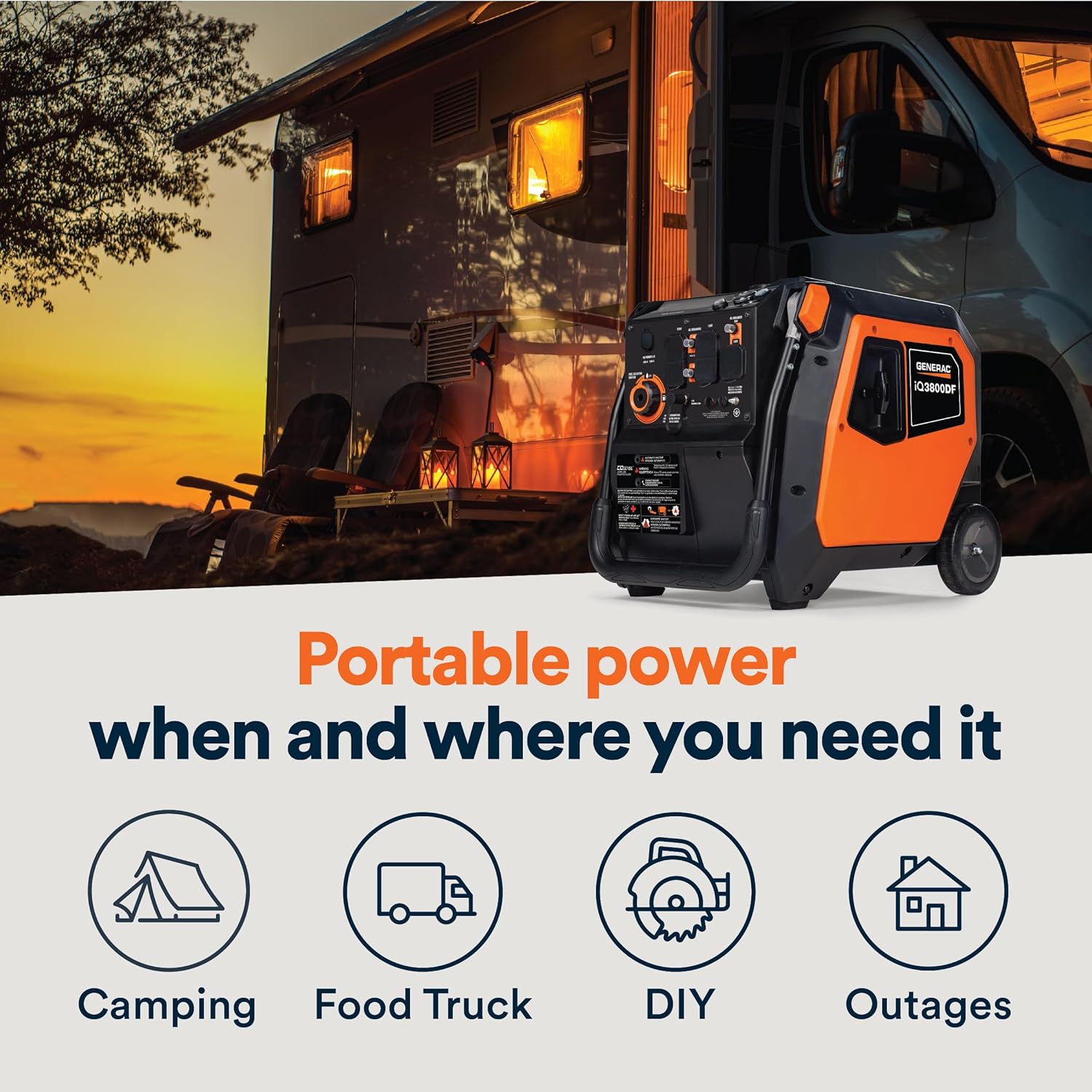 generac 3,300 watt gas powered portable inverter generator – lightweight and compact generac 3,300 watt gas powered portable inverter generator – lightweight and compact