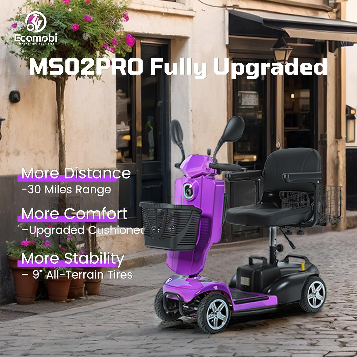 4 wheel mobility scooter for adults & seniors, 15–30 mile range, 350w, removable battery, compact 4 wheel mobility scooter for adults & seniors, 15–30 mile range, 350w, removable battery, compact