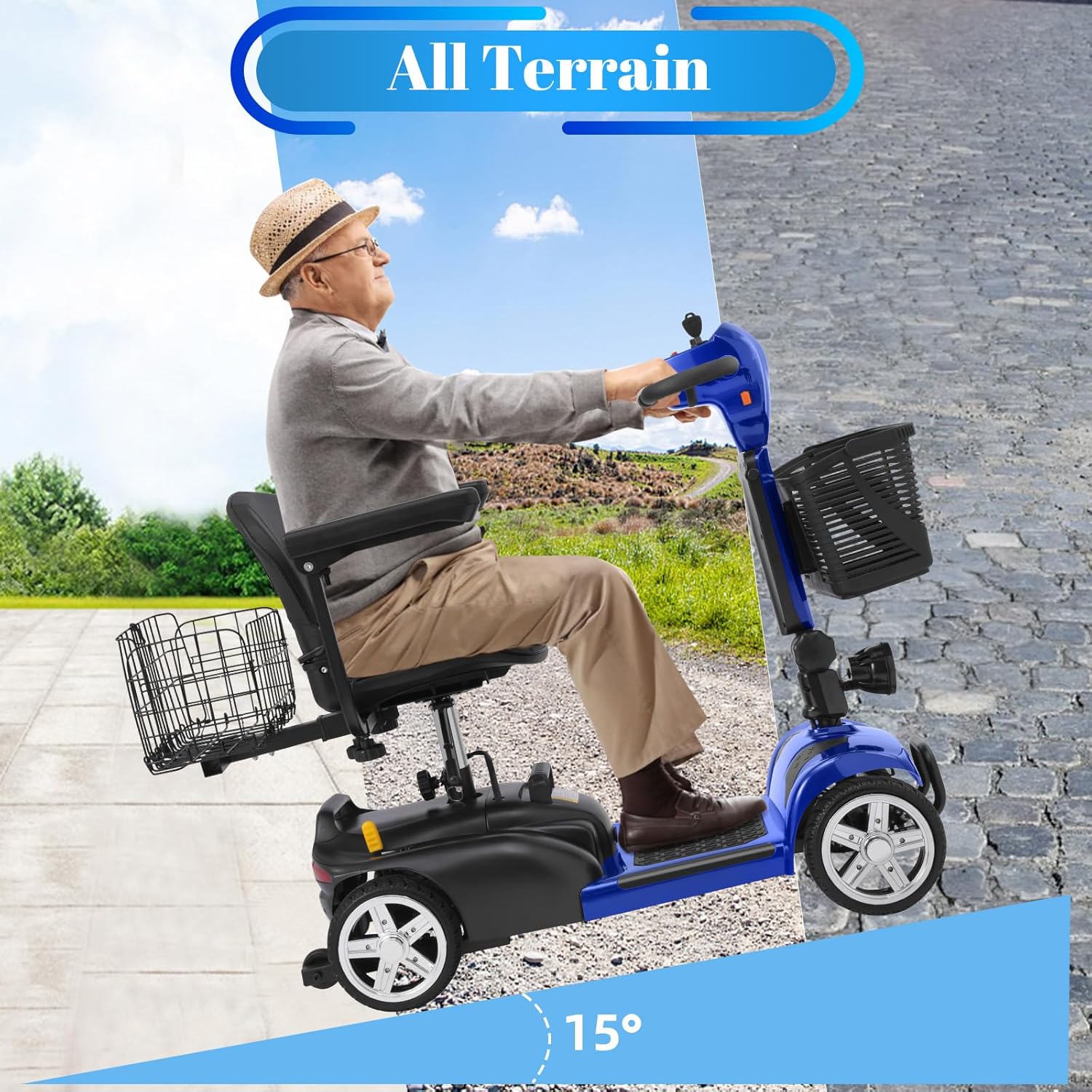 4 wheel mobility scooter for adults & seniors, 15–30 mile range, 350w, removable battery, compact 4 wheel mobility scooter for adults & seniors, 15–30 mile range, 350w, removable battery, compact