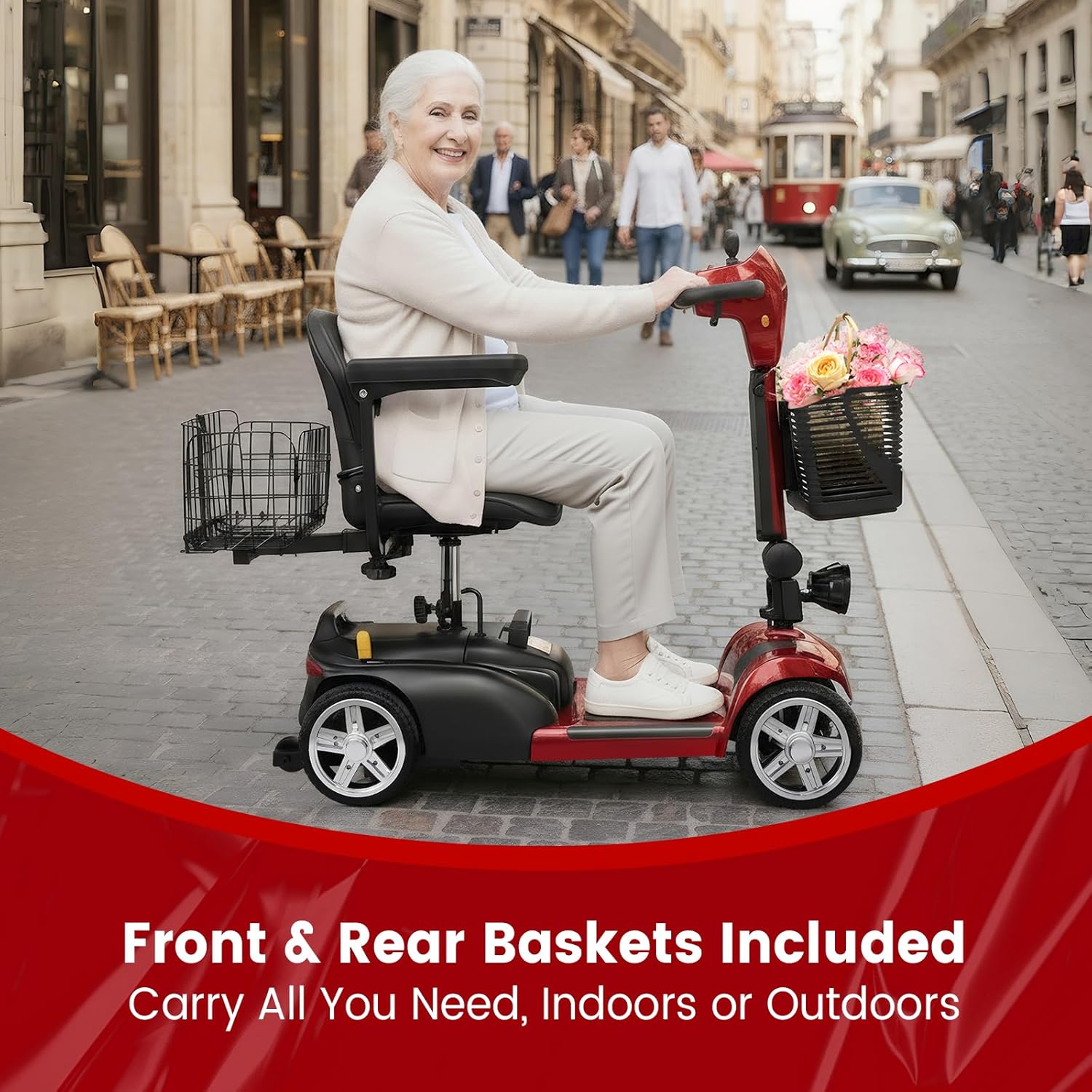 4 wheel mobility scooter for adults & seniors, 15–30 mile range, 350w, removable battery, compact 4 wheel mobility scooter for adults & seniors, 15–30 mile range, 350w, removable battery, compact
