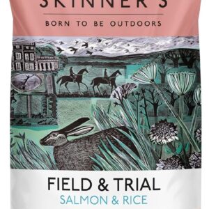 skinners field & trial salmon & rice 15kg , complete dry adult working dog food, gentle digestion, glossy coat