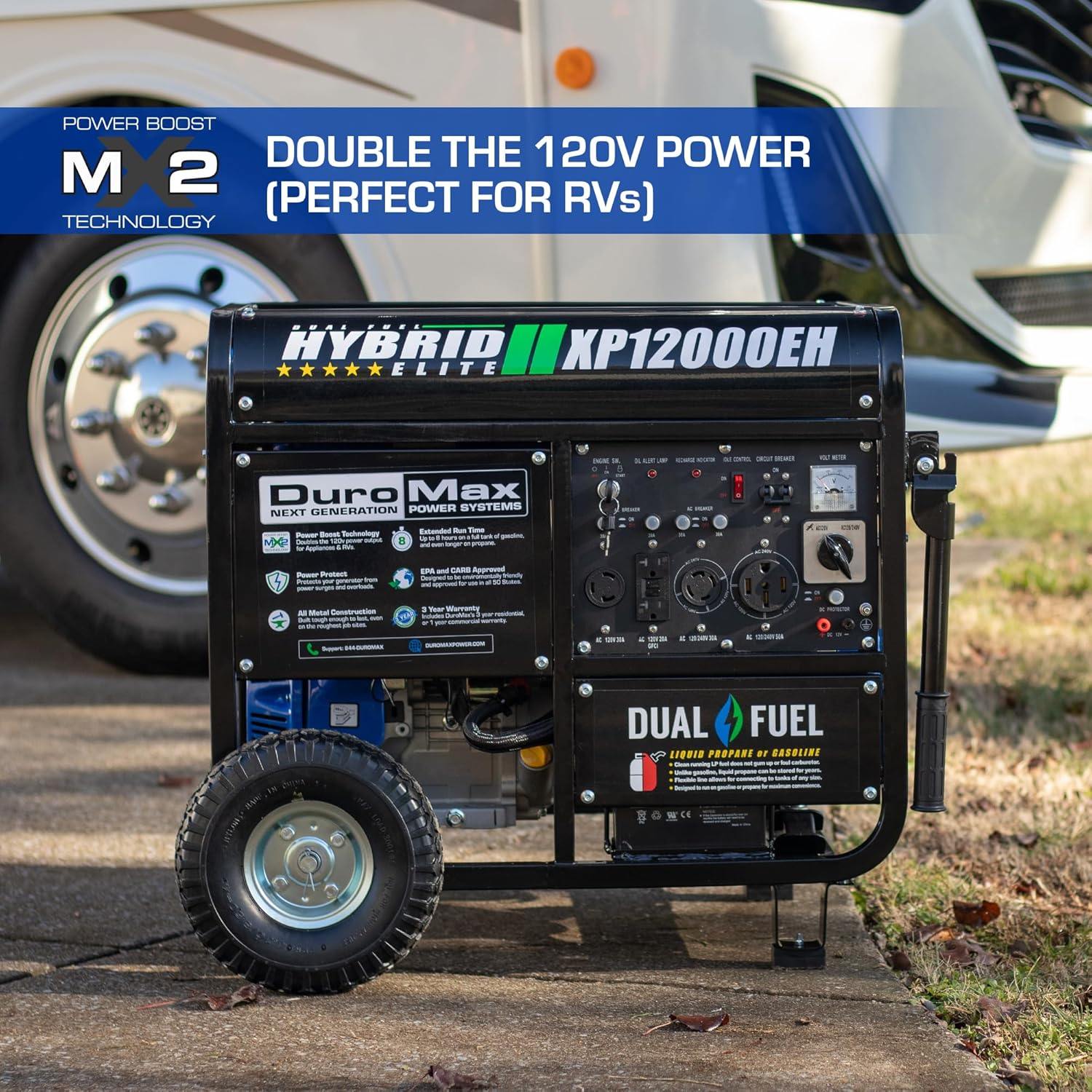 duromax xp13000eh 13,000 watt dual fuel portable generator – gas & propane, electric start duromax xp13000eh 13,000 watt dual fuel portable generator – gas & propane, electric start