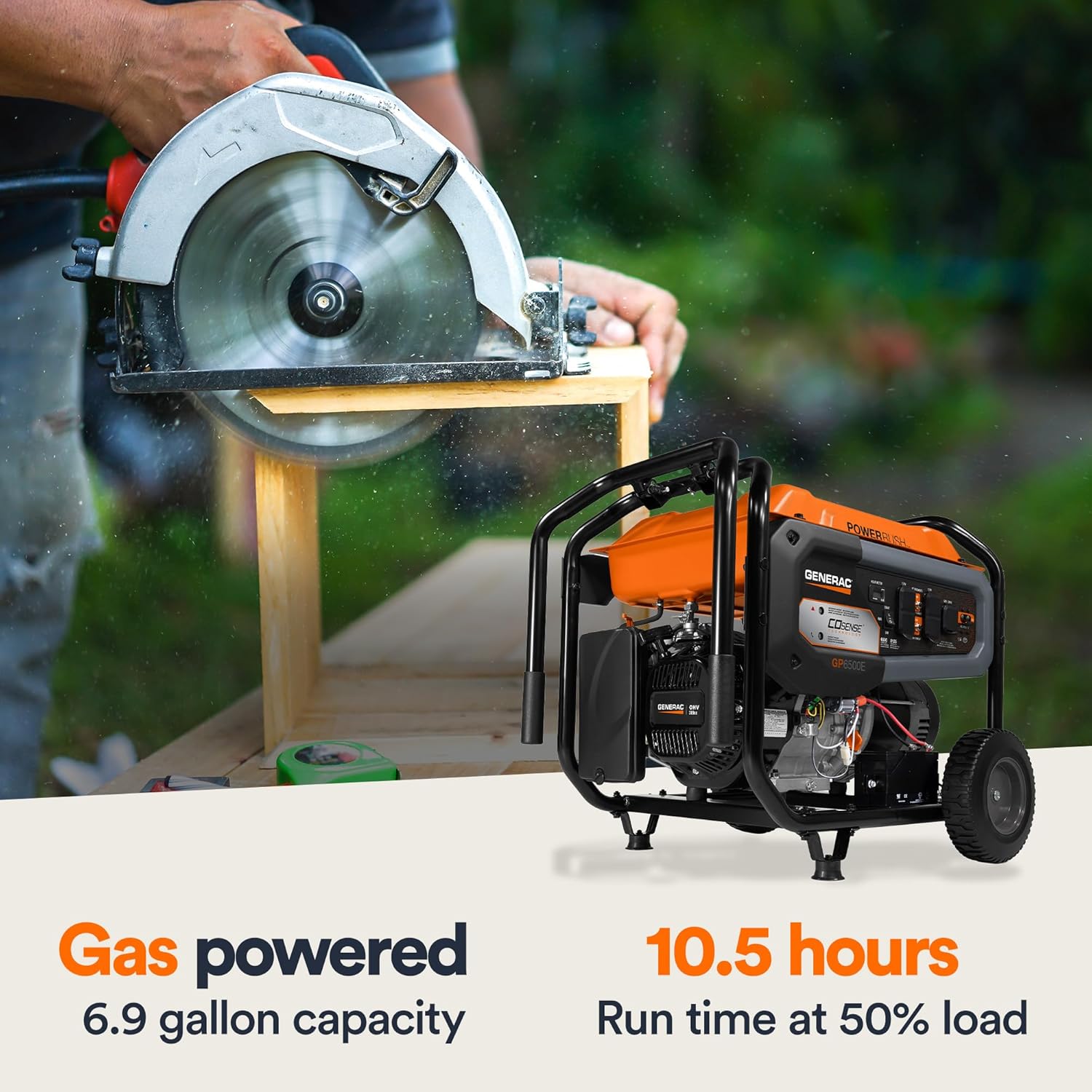 generac 8,125 starting watt portable gas generator – includes extension cord generac 8,125 starting watt portable gas generator – includes extension cord
