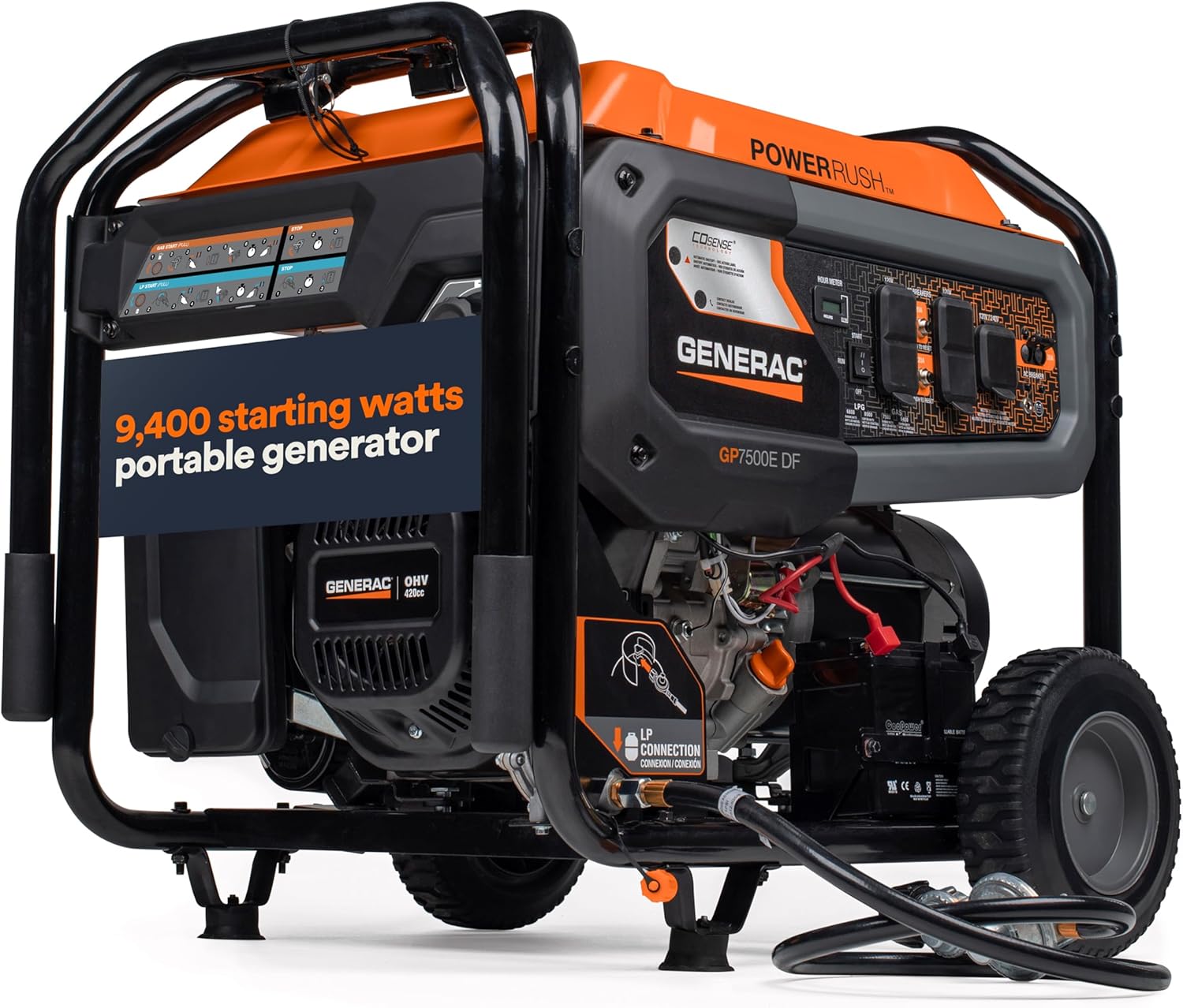 generac 8,125 starting watt portable gas generator – includes extension cord 81Px7WfluCL._AC_SL1500