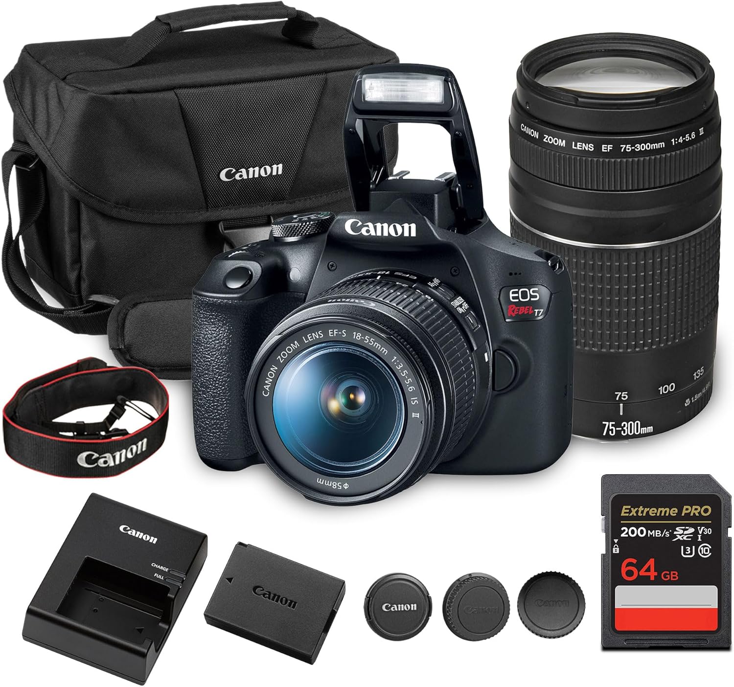 canon eos rebel t7 dslr camera with 18 55mm & 75 300mm lens kit 81QWPq9N84L._AC_SL1500