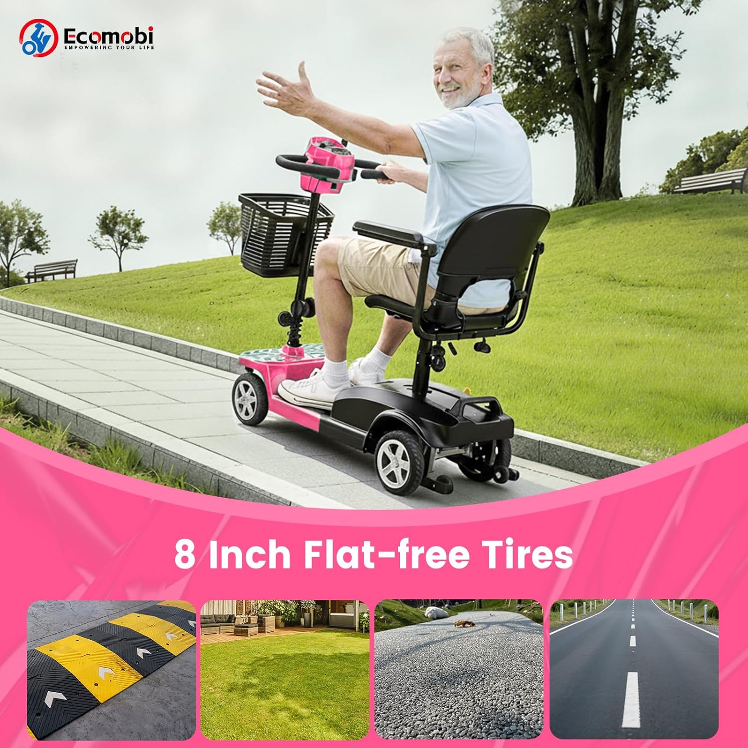 4 wheel mobility scooter for adults & seniors, 15–30 mile range, 350w, removable battery, compact 4 wheel mobility scooter for adults & seniors, 15–30 mile range, 350w, removable battery, compact
