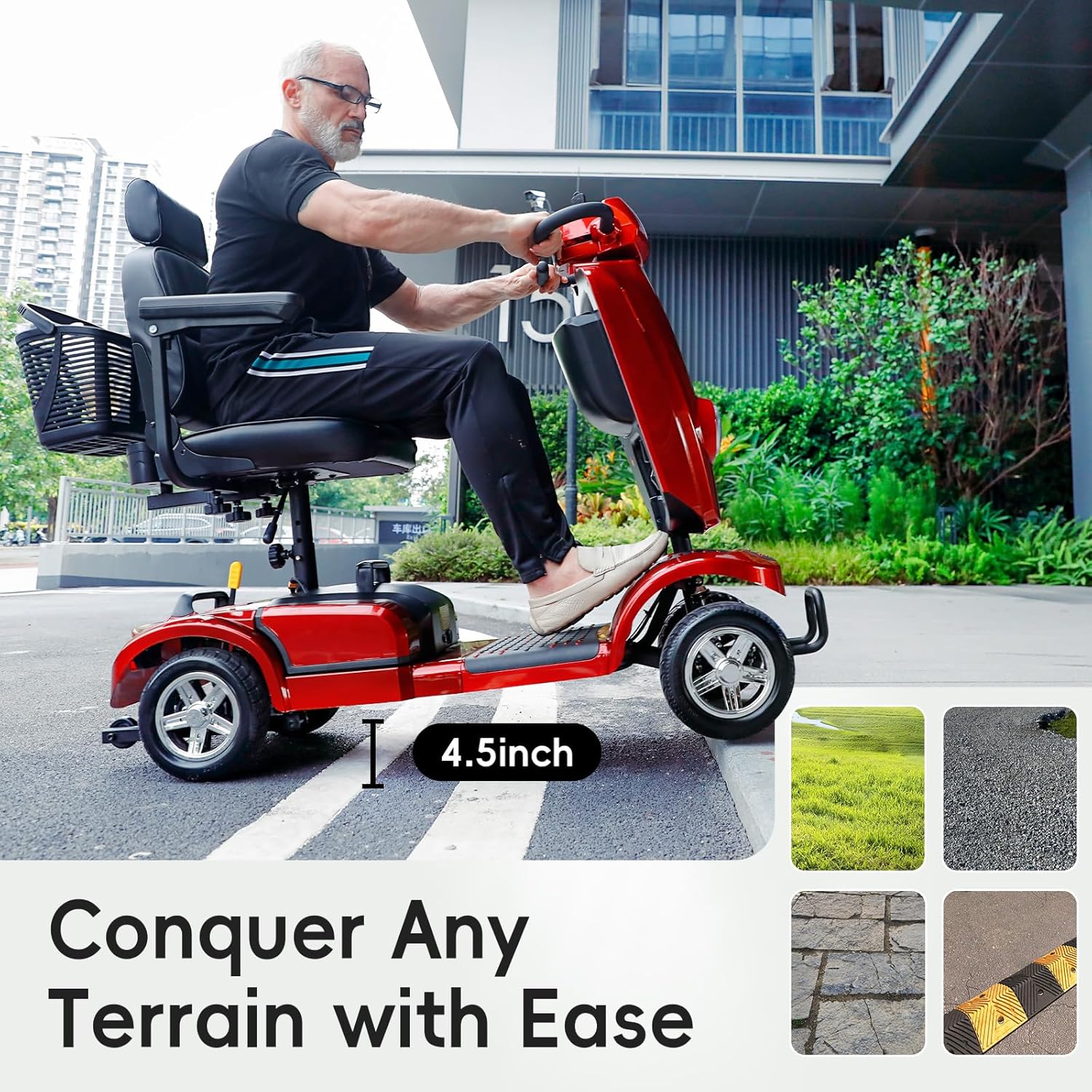 heavy duty electric mobility scooter for adults & seniors, 16–32 mile range, 500–1000w, off road heavy duty electric mobility scooter for adults & seniors, 16–32 mile range, 500–1000w, off road