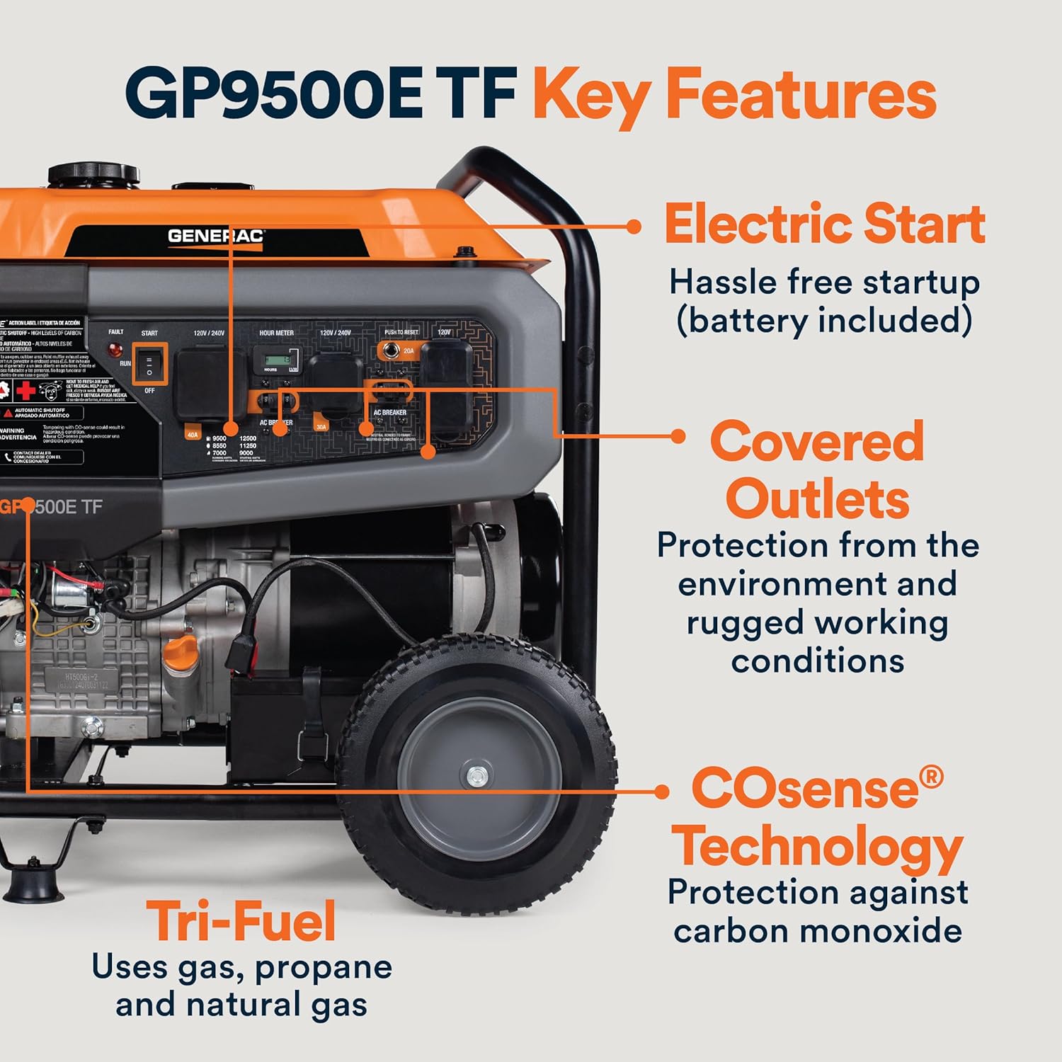generac 8,125 starting watt portable gas generator – includes extension cord generac 8,125 starting watt portable gas generator – includes extension cord
