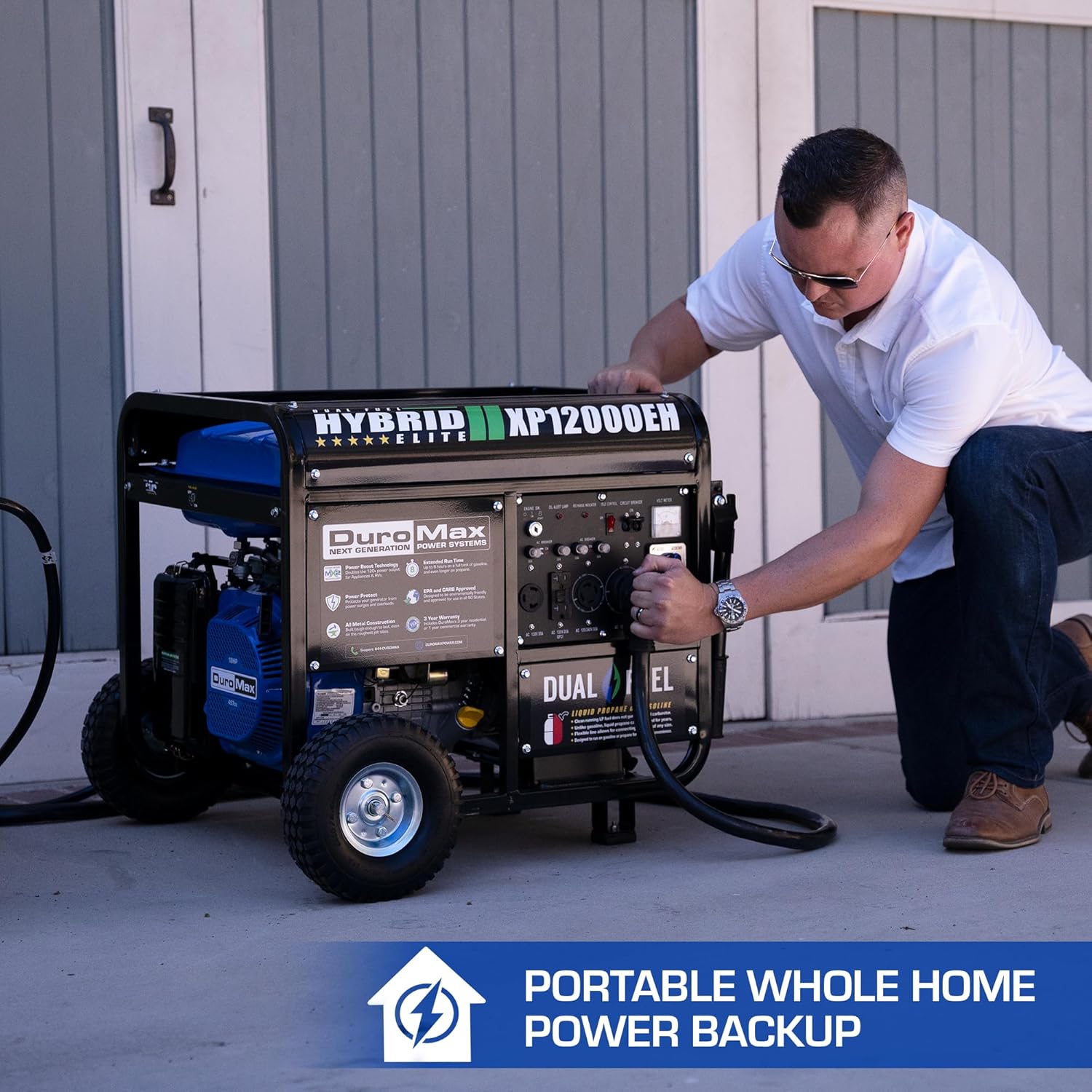 duromax xp13000eh 13,000 watt dual fuel portable generator – gas & propane, electric start duromax xp13000eh 13,000 watt dual fuel portable generator – gas & propane, electric start