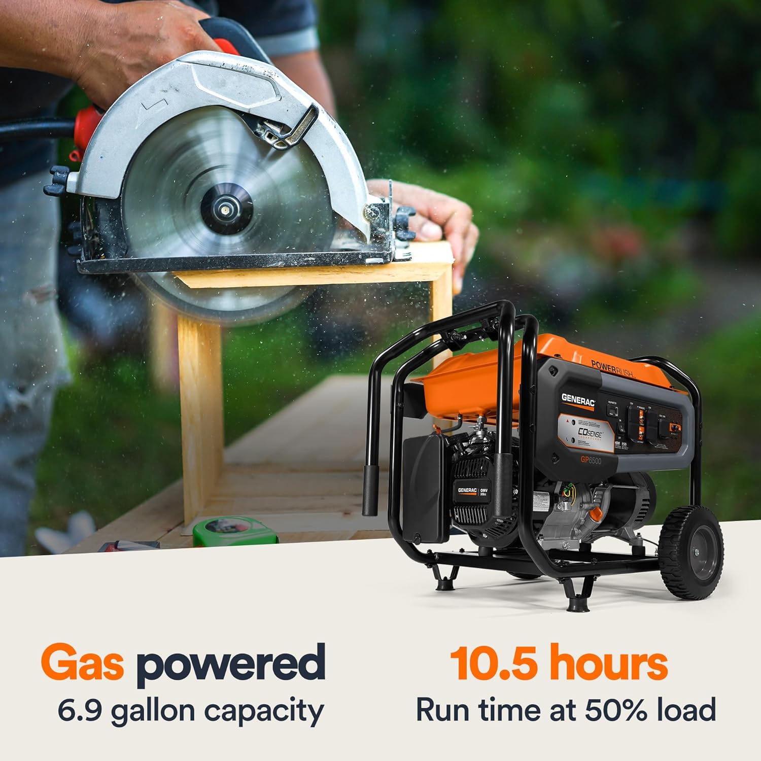generac 8,125 starting watt portable gas generator – includes extension cord generac 8,125 starting watt portable gas generator – includes extension cord