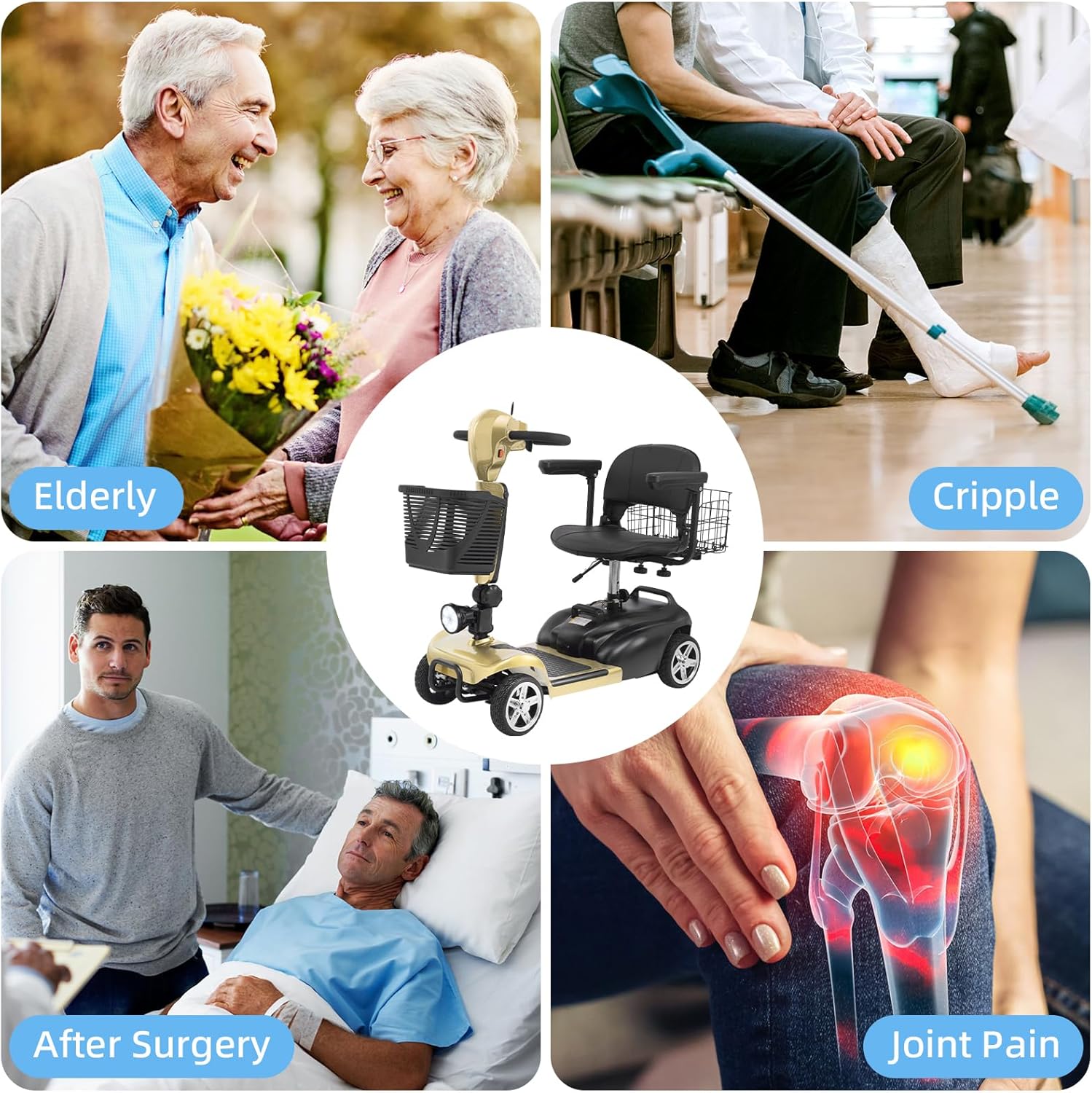 4 wheel mobility scooter for adults & seniors, 15–30 mile range, 350w, removable battery, compact 4 wheel mobility scooter for adults & seniors, 15–30 mile range, 350w, removable battery, compact